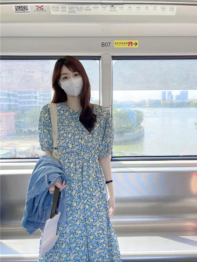 Women Bubble Sleeve Floral Dress Summer 2022 — feature 22
