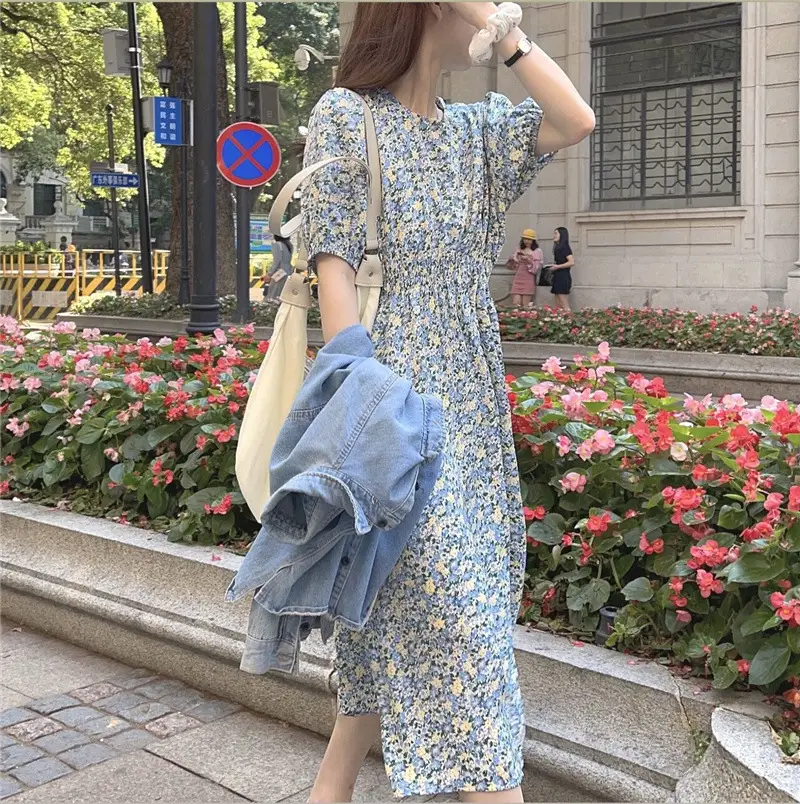 Women Bubble Sleeve Floral Dress Summer 2022 — feature 8