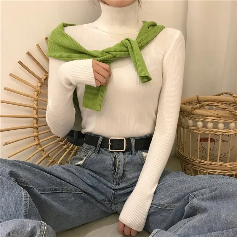 Black Long Sleeve Knitted Top for Women