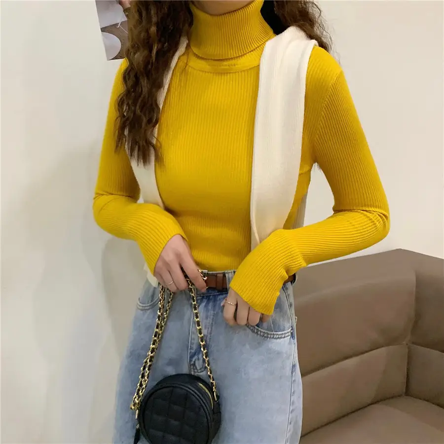 Black Long Sleeve Knitted Top for Women