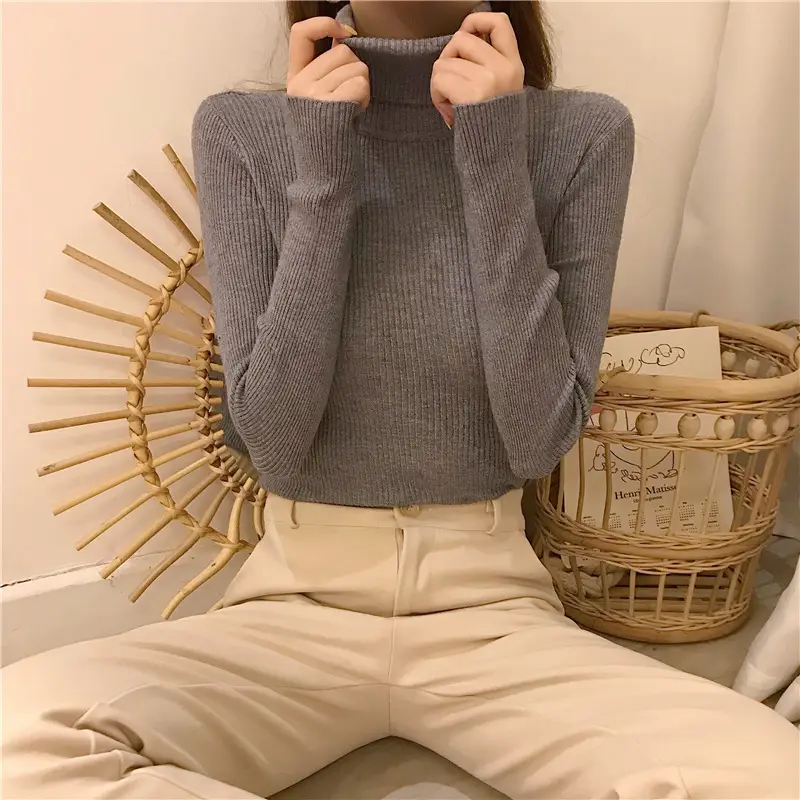 Black Long Sleeve Knitted Top for Women — feature 32