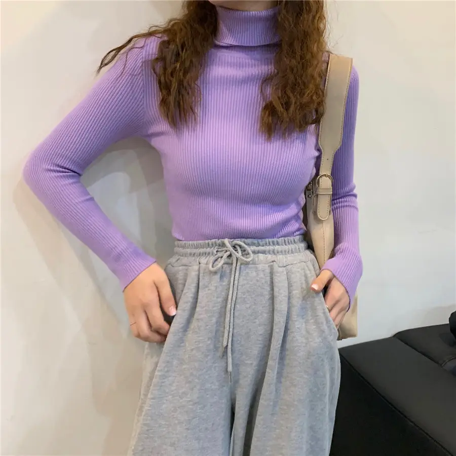 Black Long Sleeve Knitted Top for Women — feature 43
