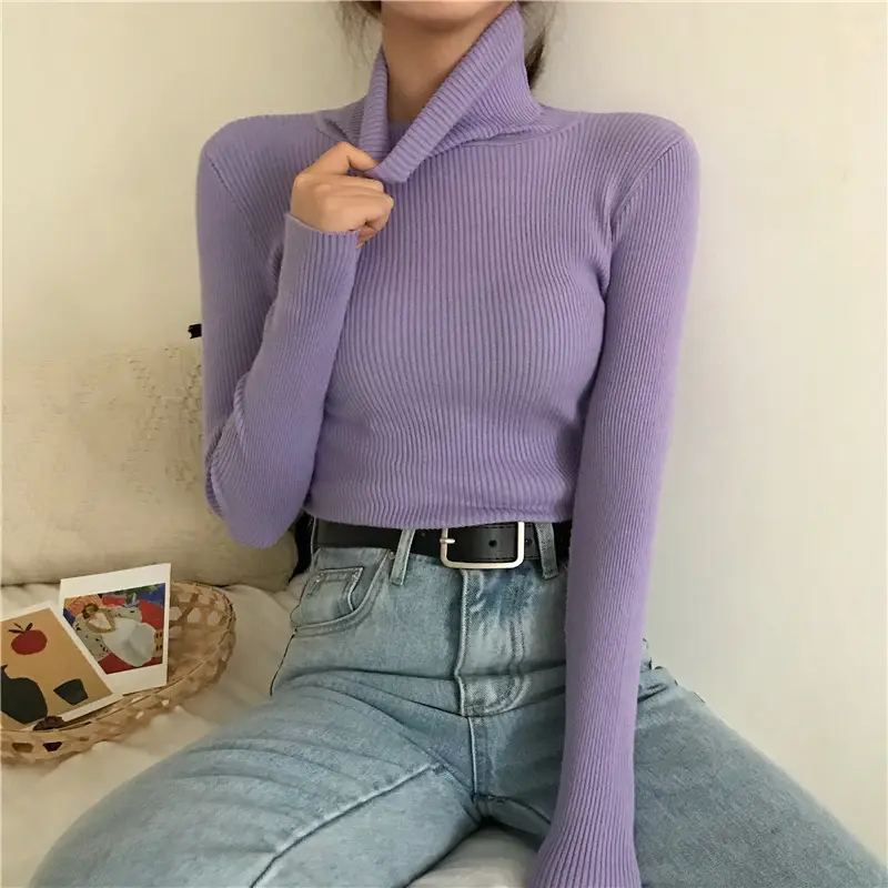 Black Long Sleeve Knitted Top for Women — feature 9