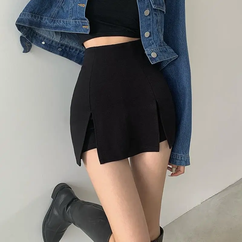 Black Plus Size High Waist Slimming Skirt - Image 4
