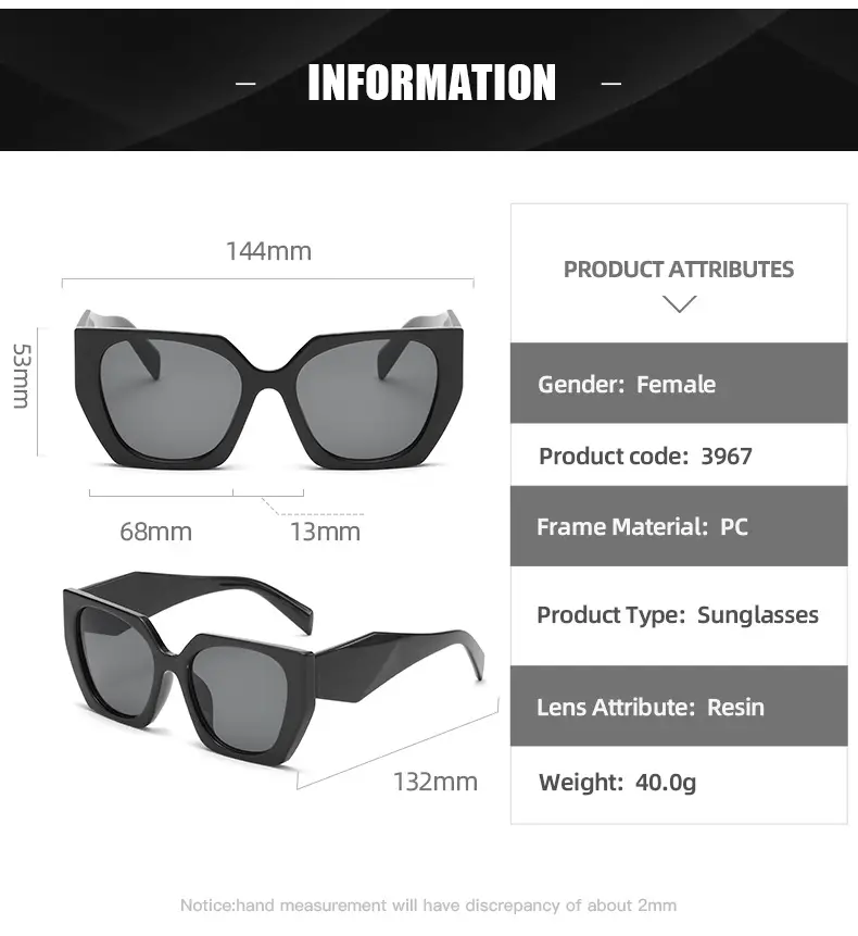 New European Sunglasses Diamond Temples Contrasting Colors — feature 12