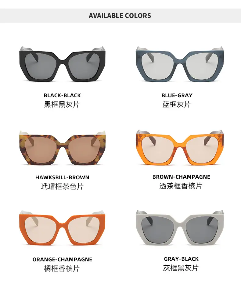New European Sunglasses Diamond Temples Contrasting Colors — feature 13