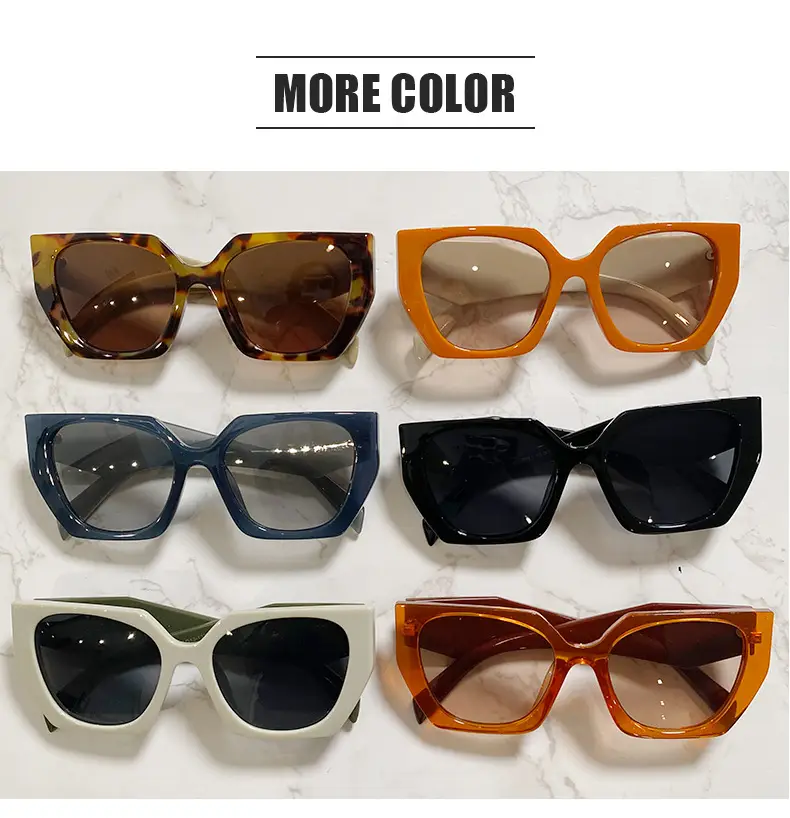 New European Sunglasses Diamond Temples Contrasting Colors — feature 26