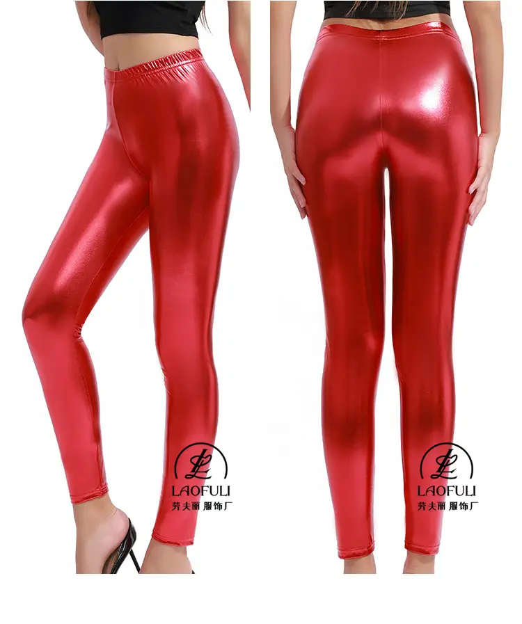 Black Faux Leather Leggings Nightclub Tight Fit — feature 11
