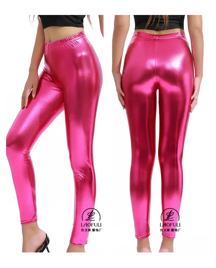 Black Faux Leather Leggings Nightclub Tight Fit — feature 13