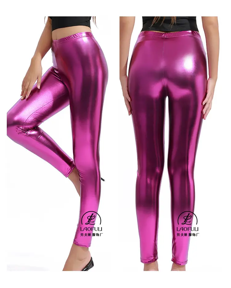 Black Faux Leather Leggings Nightclub Tight Fit — feature 15