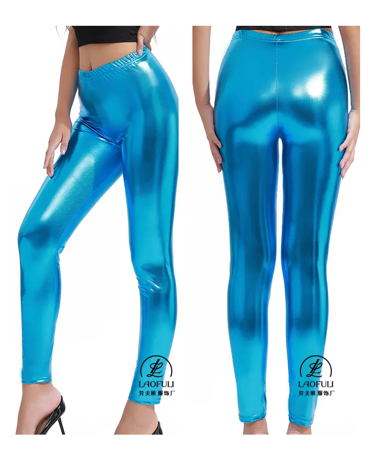 Black Faux Leather Leggings Nightclub Tight Fit — feature 21
