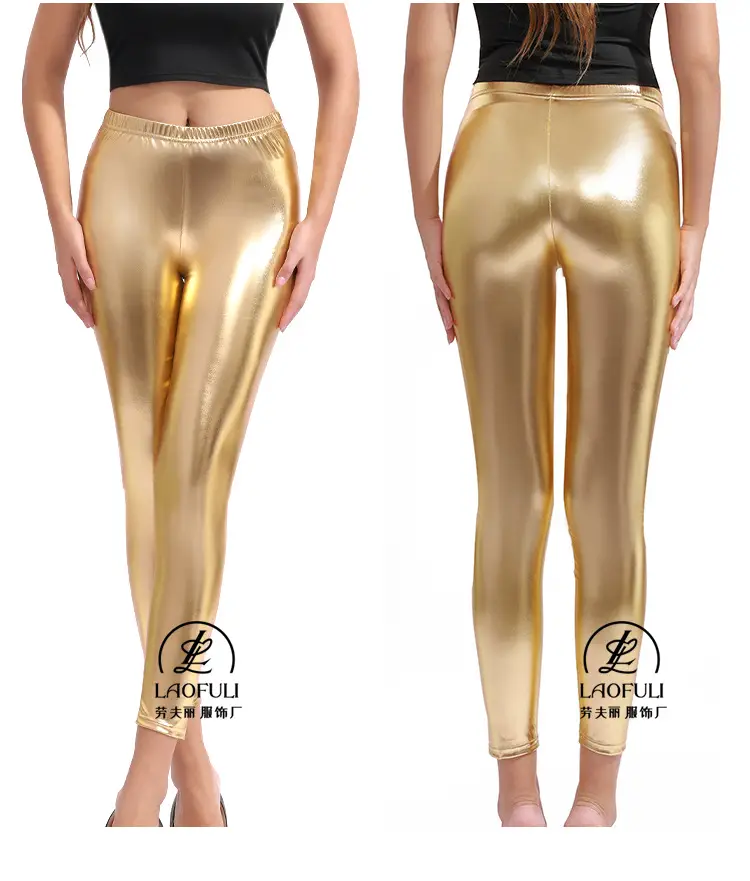 Black Faux Leather Leggings Nightclub Tight Fit — feature 7