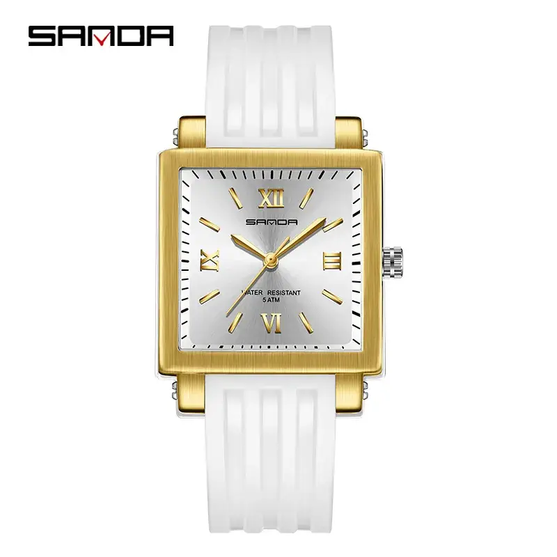 Sanda Black Gold Square Watch for Women - Image 5