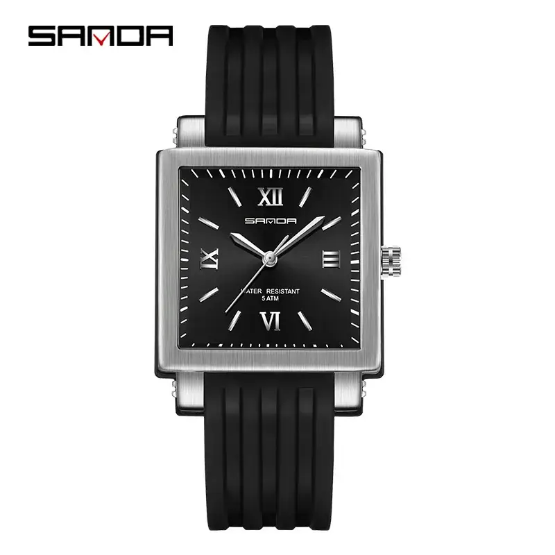 Sanda Black Gold Square Watch for Women - Image 9