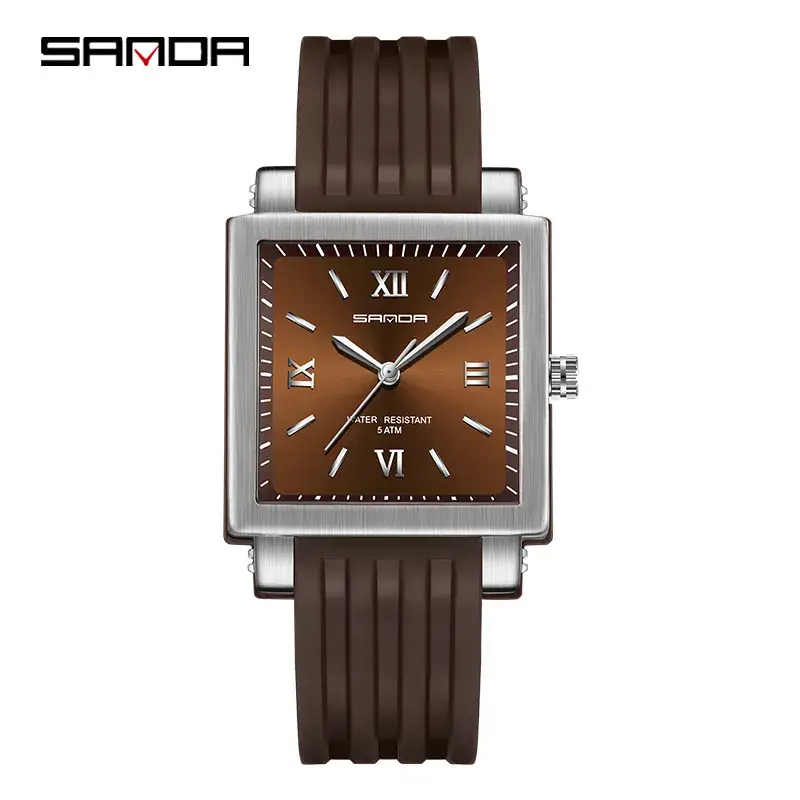 Sanda Black Gold Square Watch for Women - Image 4