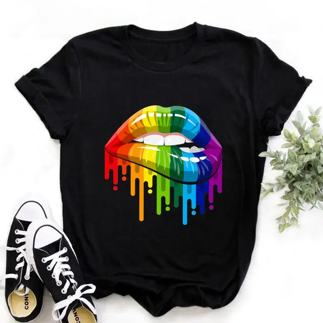 Women Black Heartbeat Graphic T-Shirt Short Sleeve
