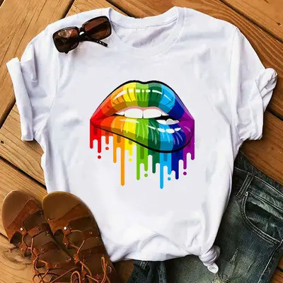 Women Black Heartbeat Graphic T-Shirt Short Sleeve