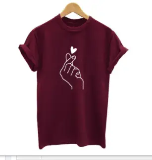 Women Black Heartbeat Graphic T-Shirt Short Sleeve