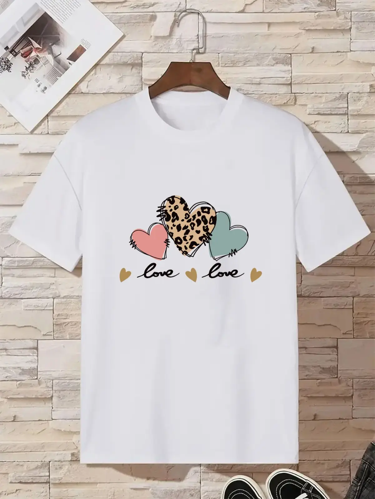 Women Black Heartbeat Graphic T-Shirt Short Sleeve