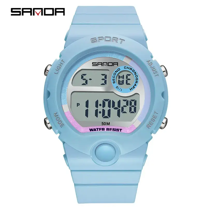 Sanda Sport Digital Watch Purple Casual Watch - Image 2