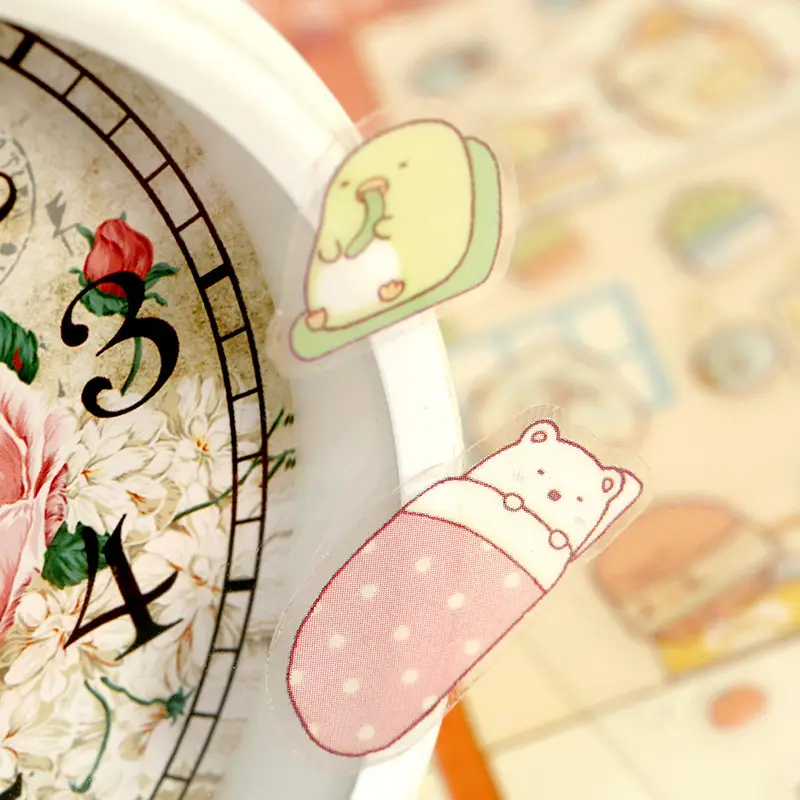 Flat stickers Korean stationery Japanese corner biological journal decoration gilding cartoon animal watermelon stickers stickers