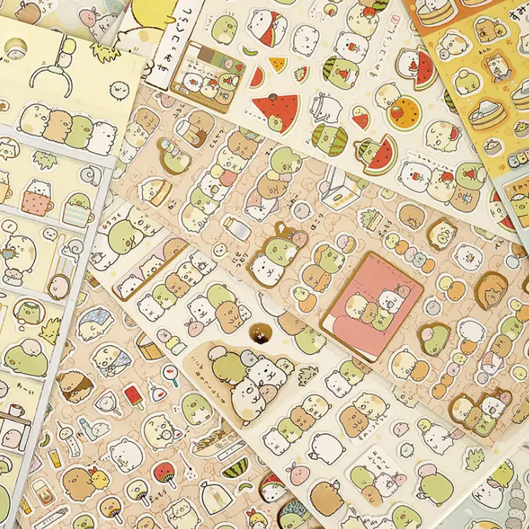 Flat stickers Korean stationery Japanese corner biological journal decoration gilding cartoon animal watermelon stickers stickers