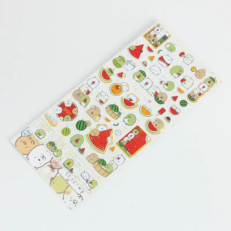 Flat stickers Korean stationery Japanese corner biological journal decoration gilding cartoon animal watermelon stickers stickers