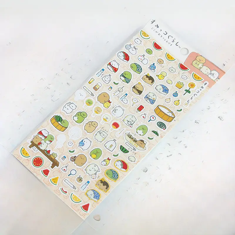 Flat stickers Korean stationery Japanese corner biological journal decoration gilding cartoon animal watermelon stickers stickers