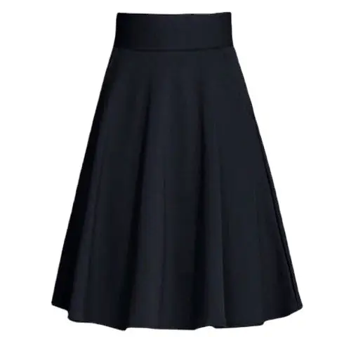 Mid-Length A-Line Skirt Maroon Large Size - Image 13