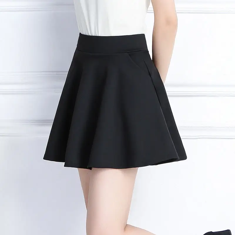 Mid-Length A-Line Skirt Maroon Large Size - Image 3