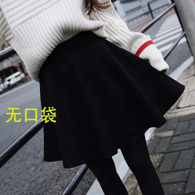 Mid-Length A-Line Skirt Maroon Large Size - Image 4