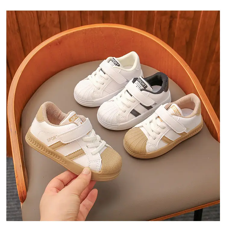 White Kids Sneakers for Boys Girls Baby Toddler Shoes — feature 3
