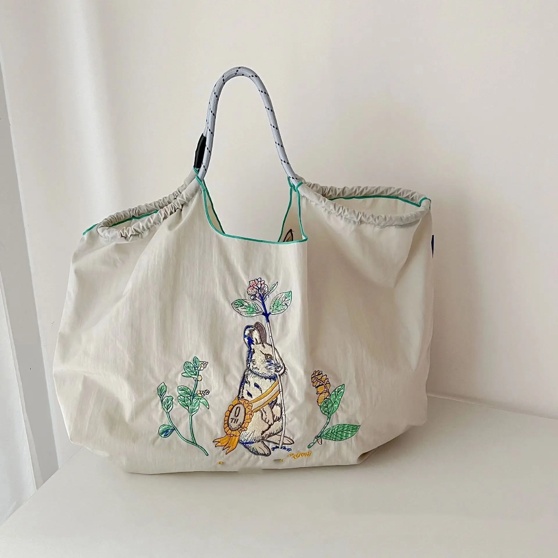Pink Embroidered Waterproof Women's Shoulder Bag - Image 12