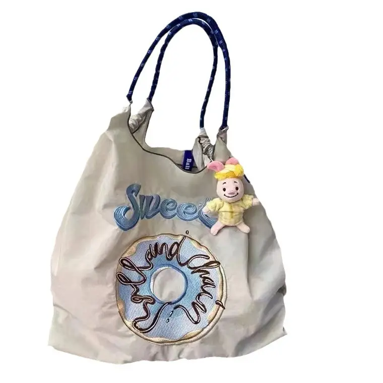 Pink Embroidered Waterproof Women's Shoulder Bag - Image 14