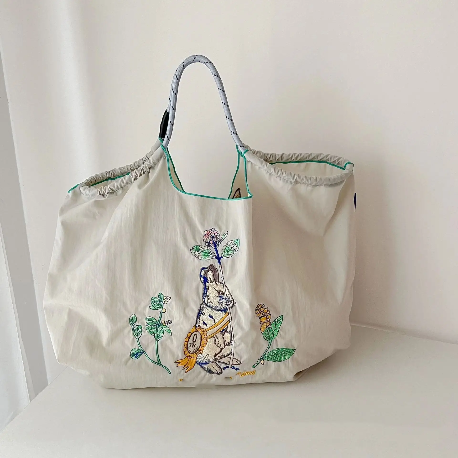 Pink Embroidered Waterproof Women's Shoulder Bag - Image 5