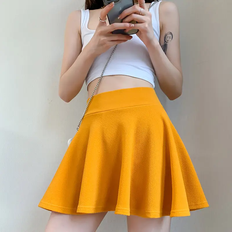 New Women's Pink Anti-Exposure Pleated Skirt - Image 8