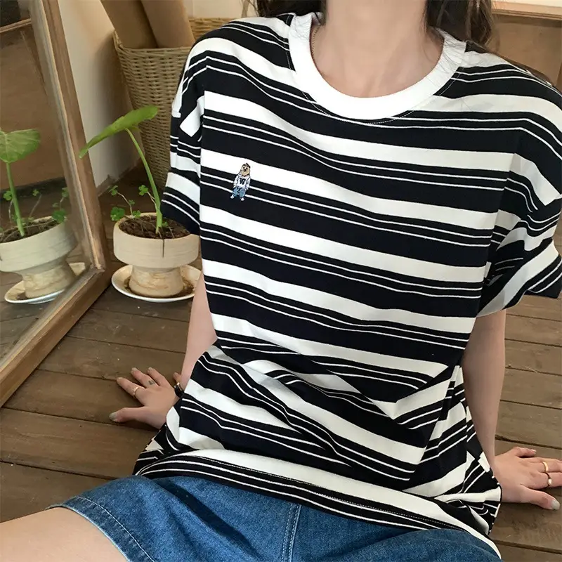 Women Striped Cotton T-Shirt Summer 2026 - Image 7