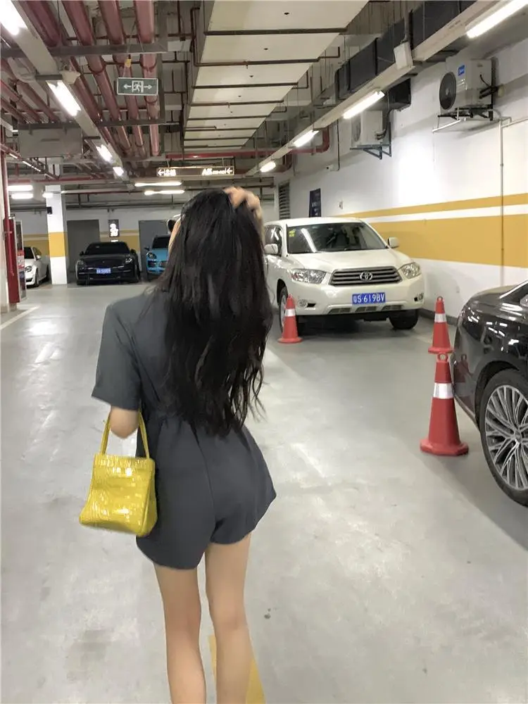 Women's Black High Waist Shorts Suit 2022 Summer — feature 10
