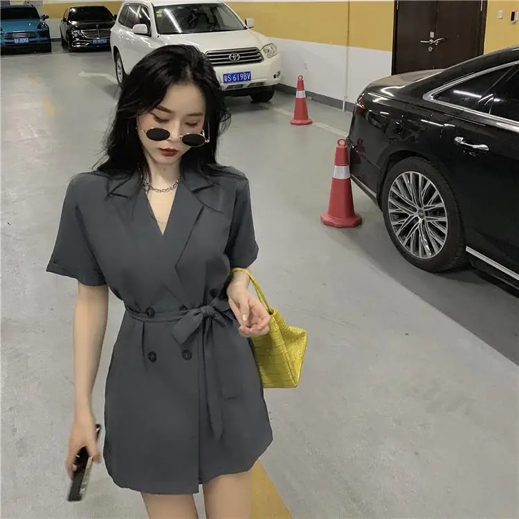 Women's Black High Waist Shorts Suit 2022 Summer — feature 2