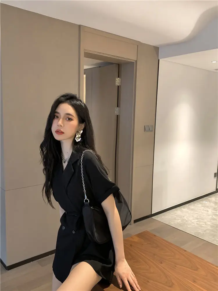 Women's Black High Waist Shorts Suit 2022 Summer — feature 21