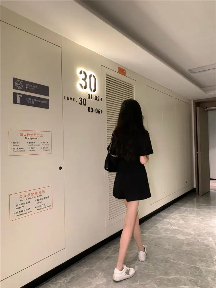 Women's Black High Waist Shorts Suit 2022 Summer — feature 24