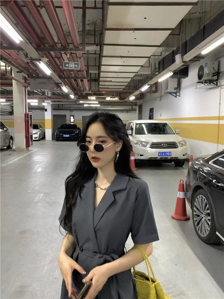 Women's Black High Waist Shorts Suit 2022 Summer — feature 9