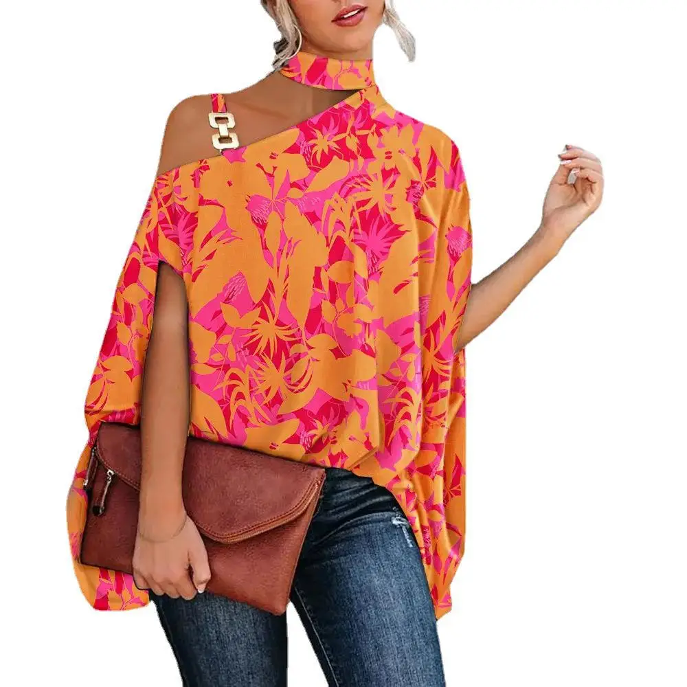 White Slant Collar Loose Top with Brown Crossbody Bag - Image 65
