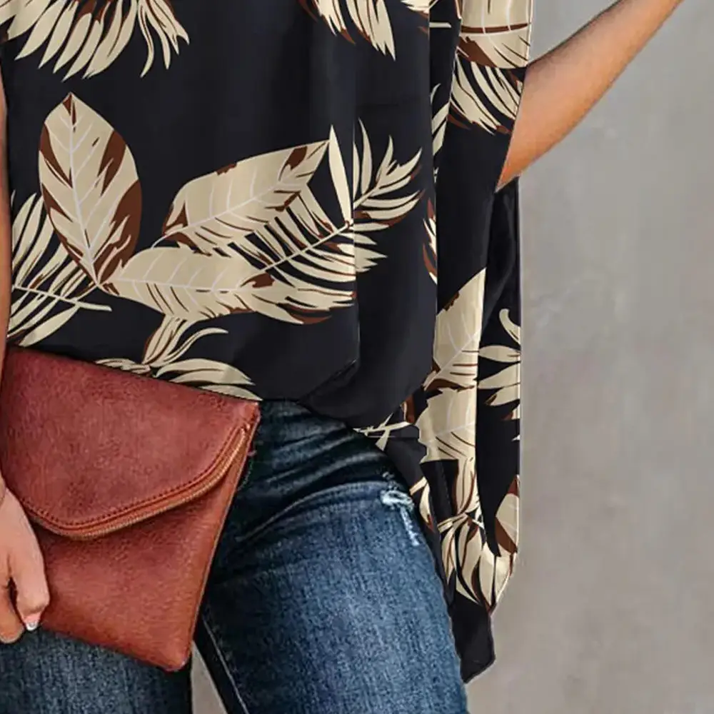 White Slant Collar Loose Top with Brown Crossbody Bag — feature 16