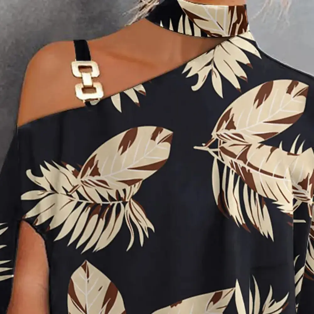 White Slant Collar Loose Top with Brown Crossbody Bag — feature 18
