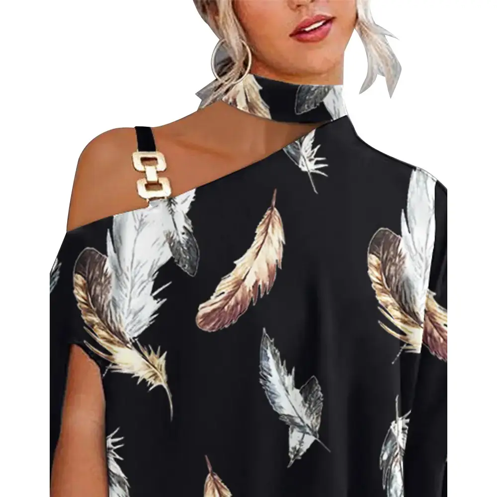 White Slant Collar Loose Top with Brown Crossbody Bag — feature 20