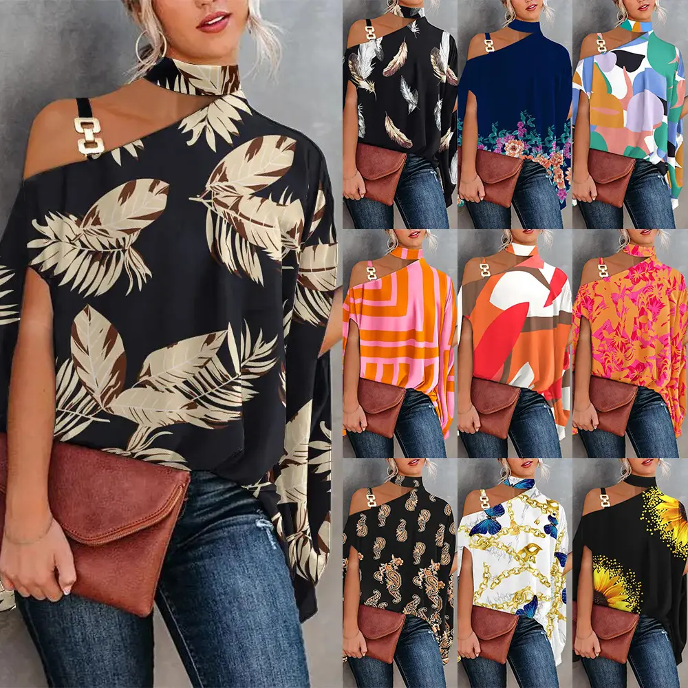 White Slant Collar Loose Top with Brown Crossbody Bag — feature 5