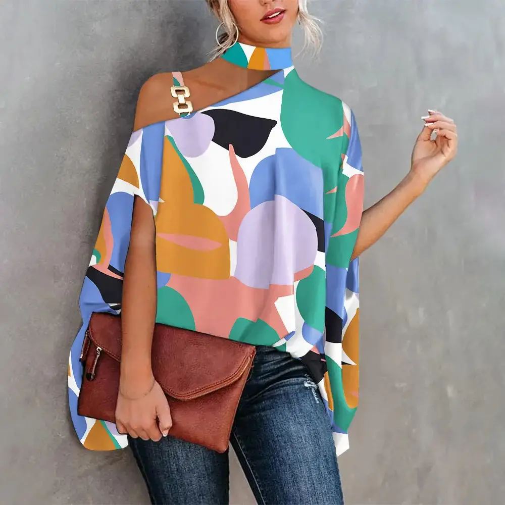 White Slant Collar Loose Top with Brown Crossbody Bag — feature 12