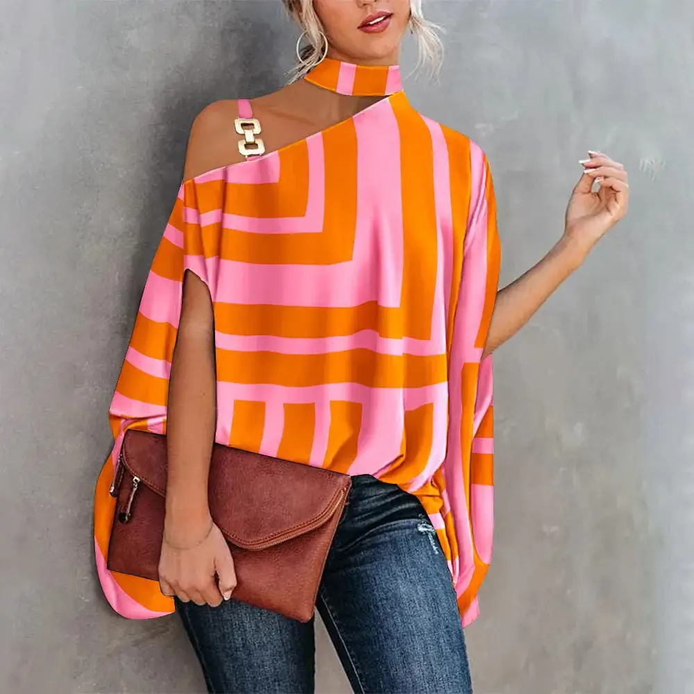White Slant Collar Loose Top with Brown Crossbody Bag — feature 11