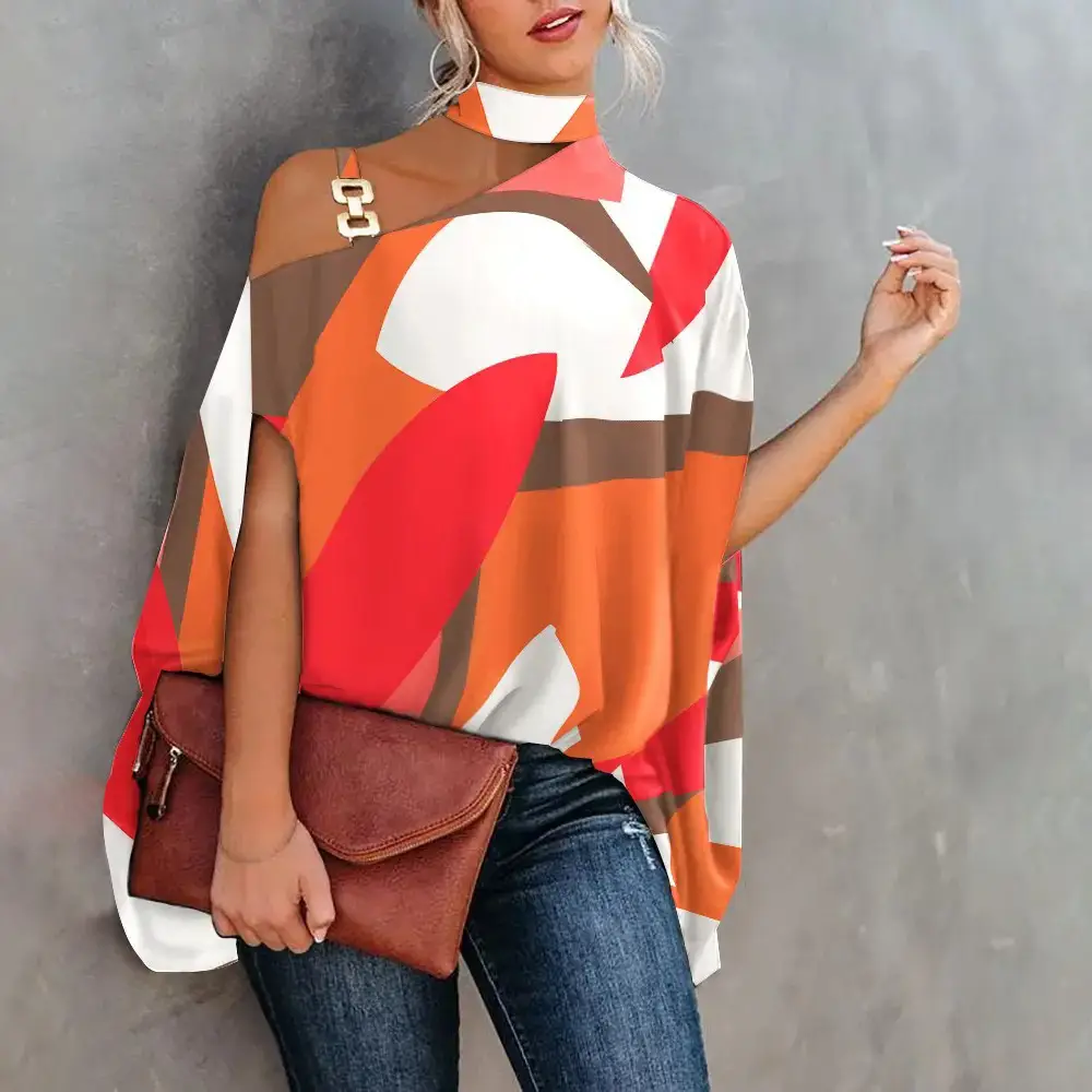 White Slant Collar Loose Top with Brown Crossbody Bag — feature 10